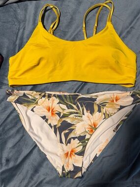 H&M Bright Yellow Bikini Set with Cream Lining